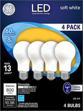 GE Industrial Solutions 93098313 LED Bulb, General Purpose, A19 Lamp, 60 W Equivalent, Medium Lamp Base, Dimmable